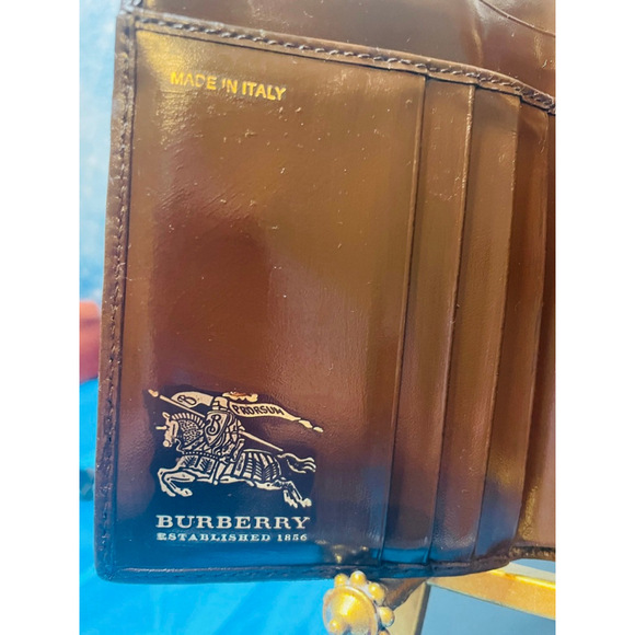 Burberry Haymarket Check Bi-Fold Wallet Tan/Brown One Size EUC - Picture 4 of 9